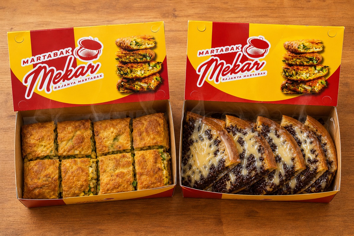 1 martabak telur + 1 martabak manis